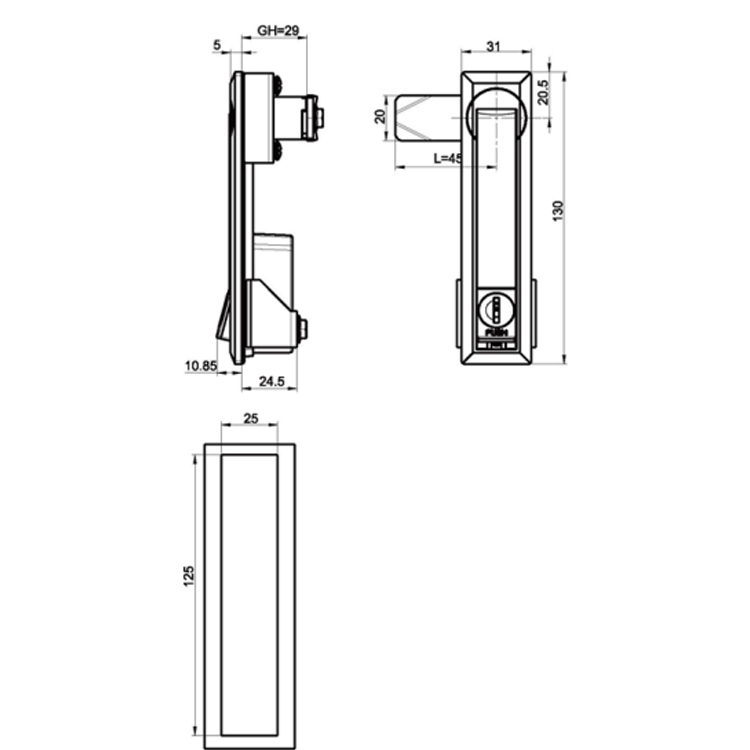 Pressione para abrir o Rocker Lock-A7141