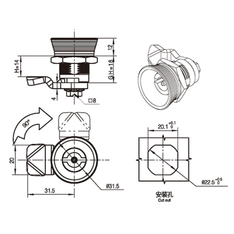 Tipo de ferramenta Siemens Cam Lock-A6016