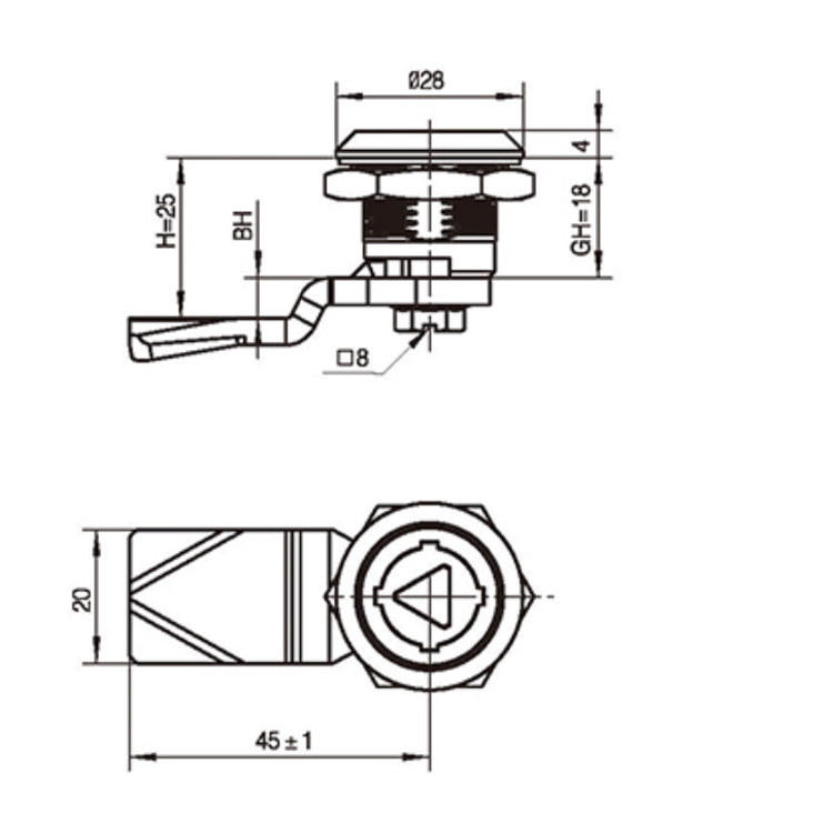 Ferramenta Anti-violação Tipo Cam Lock-A6017